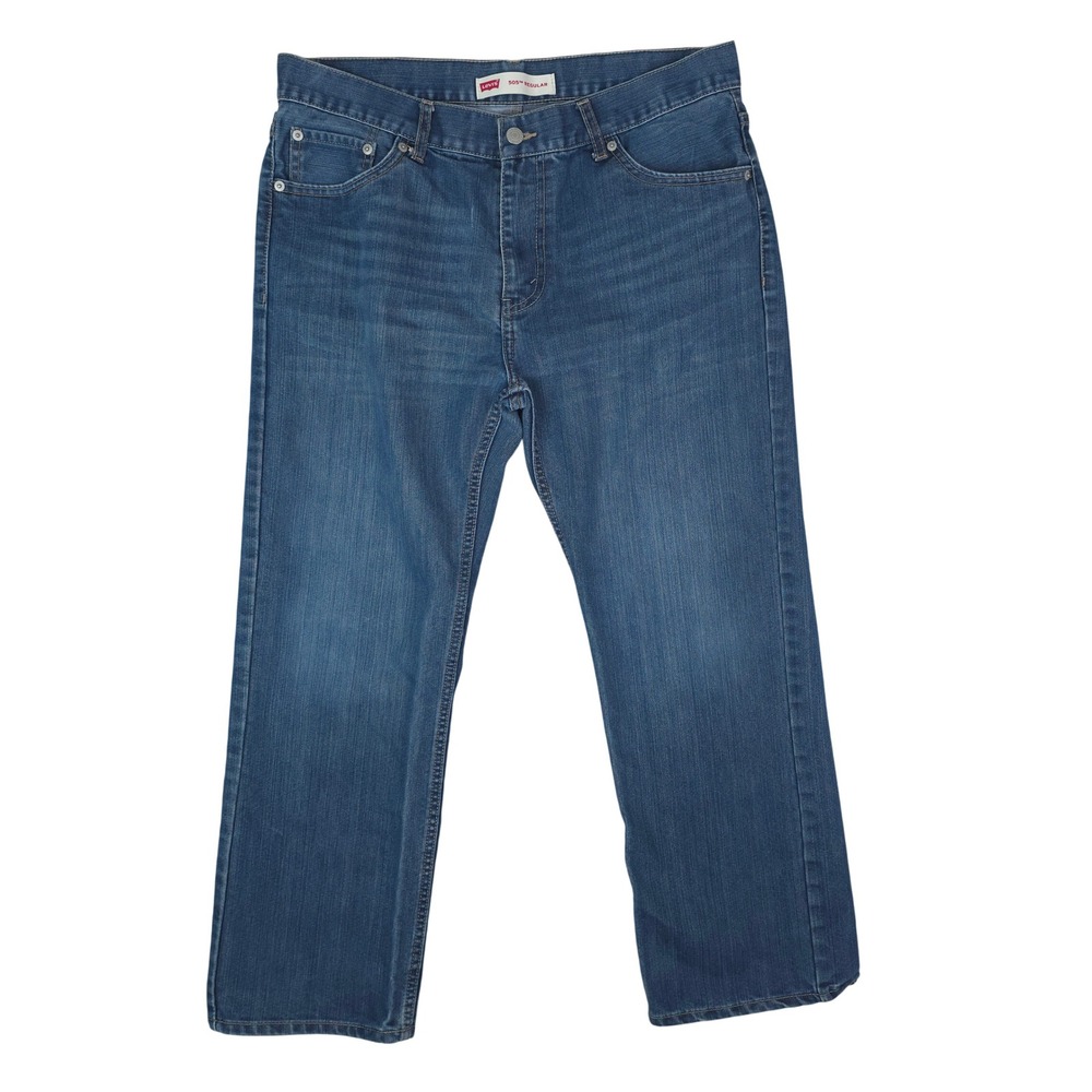 Levis 505 Regular Jeans Boys 18 Husky Blue Denim 35x27 Classic Casual
